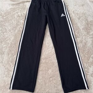 Adidas Kids Black Joggers with White Stripes